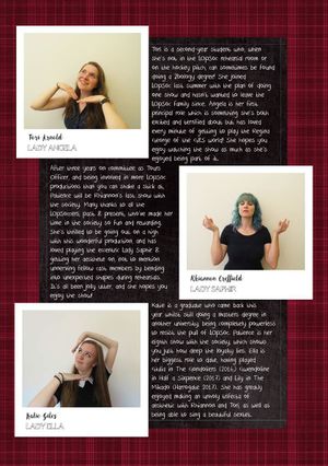 Page 10: Bio's for Tori Arnold, Rhiannon Creffield and Katie Giles